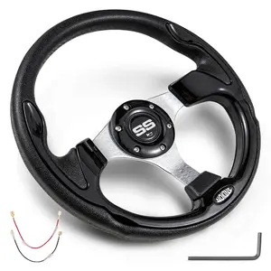 NOKINS 12.5" Universal Golf Cart Steering Wheel, Fit EZGO TXT/RXV/Club Car DS/Precedent/Yamaha, Most Golf Carts