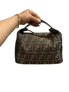 Pre-owned FENDI Canvas Tote Bags Zucca Print Hobo Perfect for Daily Use