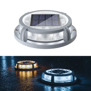 Siedinlar Solar Driveway Deck Dock Lights, Waterproof 2 Modes Warm/Cool White 16 LEDs Heavy-Duty Aluminum Outdoor Ground Lights for Walkway, Pathway, Steps, Yard, Patio & Garden (1 Pack) outdoorfun