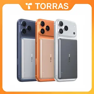 TORRAS MiniMag Power Bank, Ultra Slim 5,000mAh Wireless Portable Charger with USB-C Cable, Fast Charging iPhone Air Magnetic Battery Pack, Compatible for iPhone 17/16/15/14/13/12, Glacier Gray