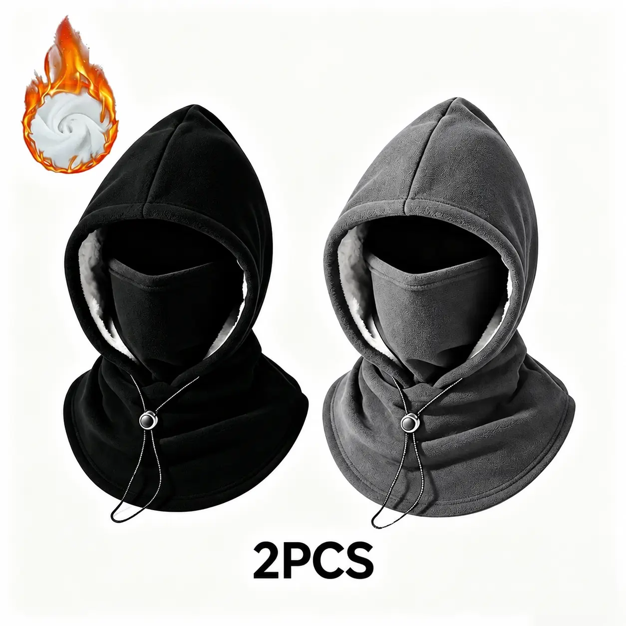 integrated flannel warm face mask and hat, windproof and warm for outdoor cycling, autumn and winter style, warm hat with neck visor.