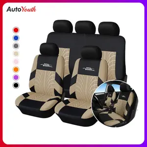 Elegant Car Seat Covers for 5 Seats 1 Set, Soft Fabric Car Seat Protectors, Universal Fit for Most Cars SUVs Vans & Trucks, Airbag Compatible, Car Essentials, Car Interior Accessories