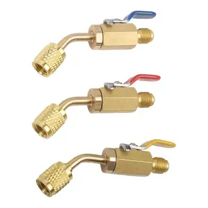 A2L R-32 R-454B Valve Adapter 1/4" Female Flare1/4" Left-Hand Female Ball Valve [TS1]