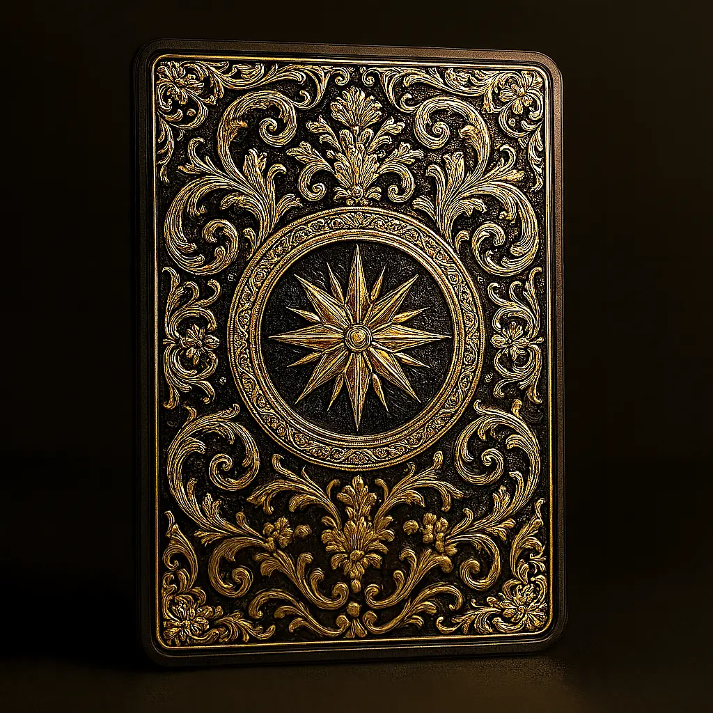 Black & Gold Ornate Masculine Metal Card – Luxury Keepsake Gift for Men, Anniversary, or Self-Manifestation - Forever Card Co.