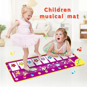 39.5" Floor Piano Mat for Toddlers Musical Keyboard Playmat Electronic Music Animal Touch Play Blanket Funny Xmas Gift Toy for 1-3 Year Old Kids
