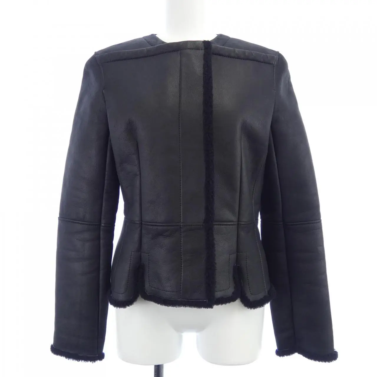 Pre-owned HERMÈS Lambskin Small Leather Goods Hermes Shearling Jacket