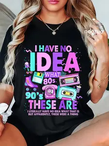100% Cotton 90s Theme Nostalgia Idea & 90s 80s Decades Outfit Idea T-Shirt
