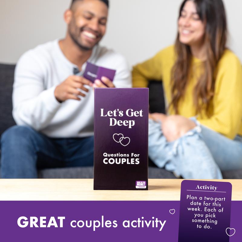 Let's Get Deep Couples Card Game for Date Nights & Meaningful Gifts 300 Questions Across 4 Categories Perfect for Valentines Anniversaries & New Relationships