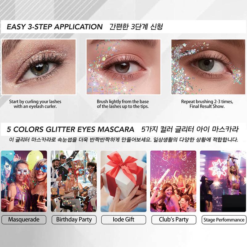 Aqpu 5 Color Shiny Mascara Set Box Waterproof Smudgeproof Formula Curling Effect Eyelash Extension Makeup Tool Perfect for Parties Festivals & Halloween Cosm mascara etic tubing mascara Cosmetic #mascara # tubing mascara