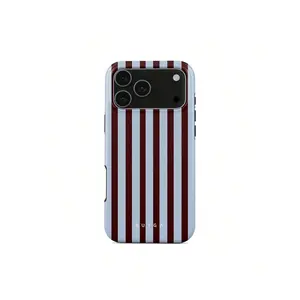 Burga Offline –  17 Pro Max Case |   Brown & Blue Vertical Stripes Design |    Aesthetic, Durable Dual-Layer Protection |   Əlçatan  17/ 17 Air/ 17 Pro/ 17 Pro Max/16 Pro Max/15 Pro Max/14 Pro Max/13 Pro Max/12 Pro Max