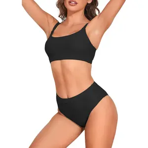 Women High Waisted Cute Bikini Set Neon Bikini Two Piece Teen Swimsuit 2 Piece Bathing Suits Color Block triangle two-piece Sexy Halter stylish swimwear