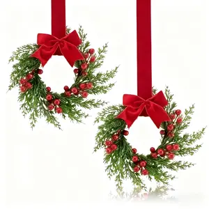Christmas Berry Garland Ribbon Decoration Set, Window Display & Door Hanging, No Maintenance Required, Perfect for Festive Parties & Home Decor