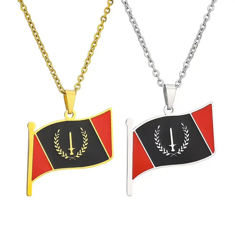 American black flag pendant necklace Designer Map Necklace male and female couples versatile sweater chain accessories world map necklace Exquisite Jewelry