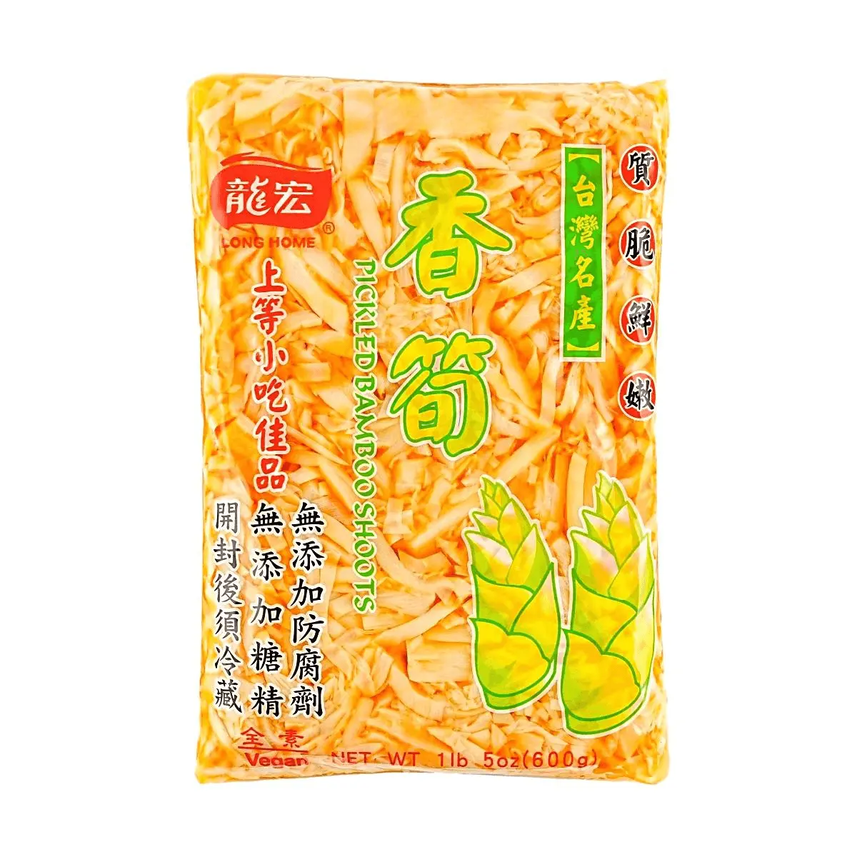 LONGHONG Taiwanese Bamboo Shoots 600g - Tender, Crispy, Sweet Pickled Delicacy