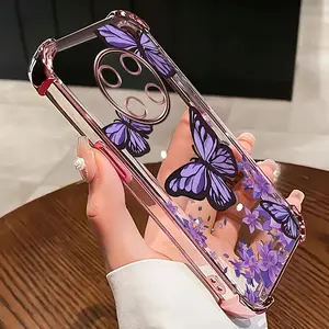 Electroplated Four-Corner Protection for Honor Magic 7 Lite, Bright Edge, Transparent, Shockproof Phone Protector