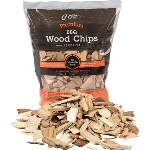 Cherry  Chips for  -260 Cu. In. Bag, Approx 2 Pounds- Kiln Dried Coarse Cut BBQ Grill  Chips for  Meats - Barbecue  Accessories - Grilling Gifts for Men