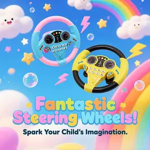 Electronic Simulation Steering Wheel Toy, 1 Count Light & Music Educational Steering Wheel Toy, Creative Sensory Toy for Boys & Girls, Musical Light Up