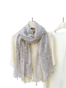 Spring Autumn Sequin Snake Skin Scarf, Versatile Lightweight Shawl, Sun Protection Wrap, Fashion Accessory, Women's Headscarf