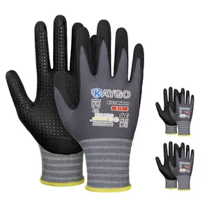 KAYGO Work Gloves MicroFoam Nitrile Coated KG19NB, Seamless Knit Nylon Safety Work Gloves with Micro Dots on palm, Ideal for General Purpose, Automotive, Home Improvement, Painting Protector