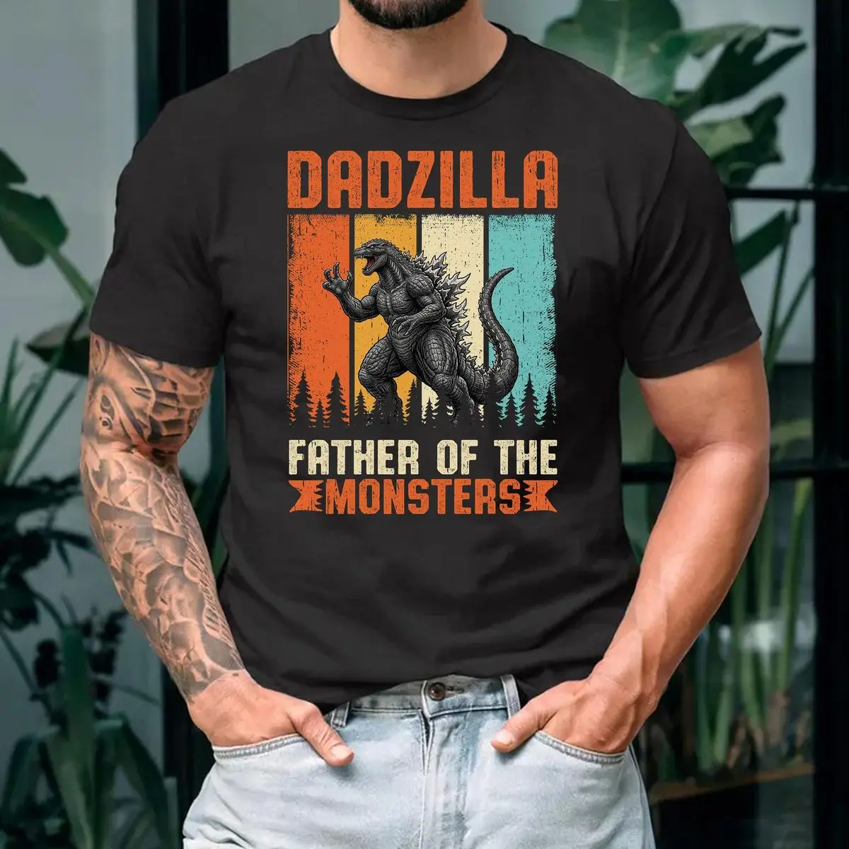 Dadzilla Father Of The Monsters Shirt, Funny Dad Dinosaur Tee, Godzilla Dad Sweatshirt, Fathers Day Hoodie, Unisex Sweater Pullover Tee