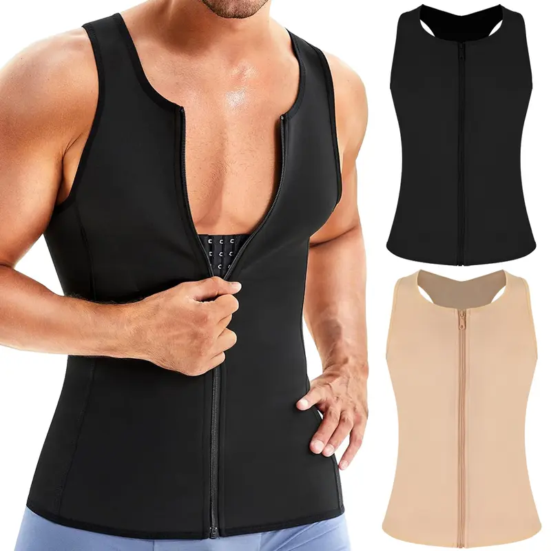 Men's Compression Sports Singlet - Moisture-Wicking, Breathable, Midsection-Controlling Body Shaper Underwear for Athletes' Workout Activities Shapewear Activewear Fitness Tank Top Athletic Menswear Shirt Vest