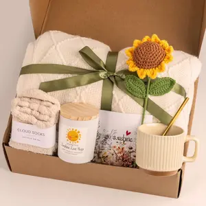 Sunflower Gift Set, Unique Women's Gift Basket, Best Friend, Mom, Wife Birthday Gift, Mother's Day Box, Perfect Present for Her, Relaxing Gift Box, Themed Gift Box