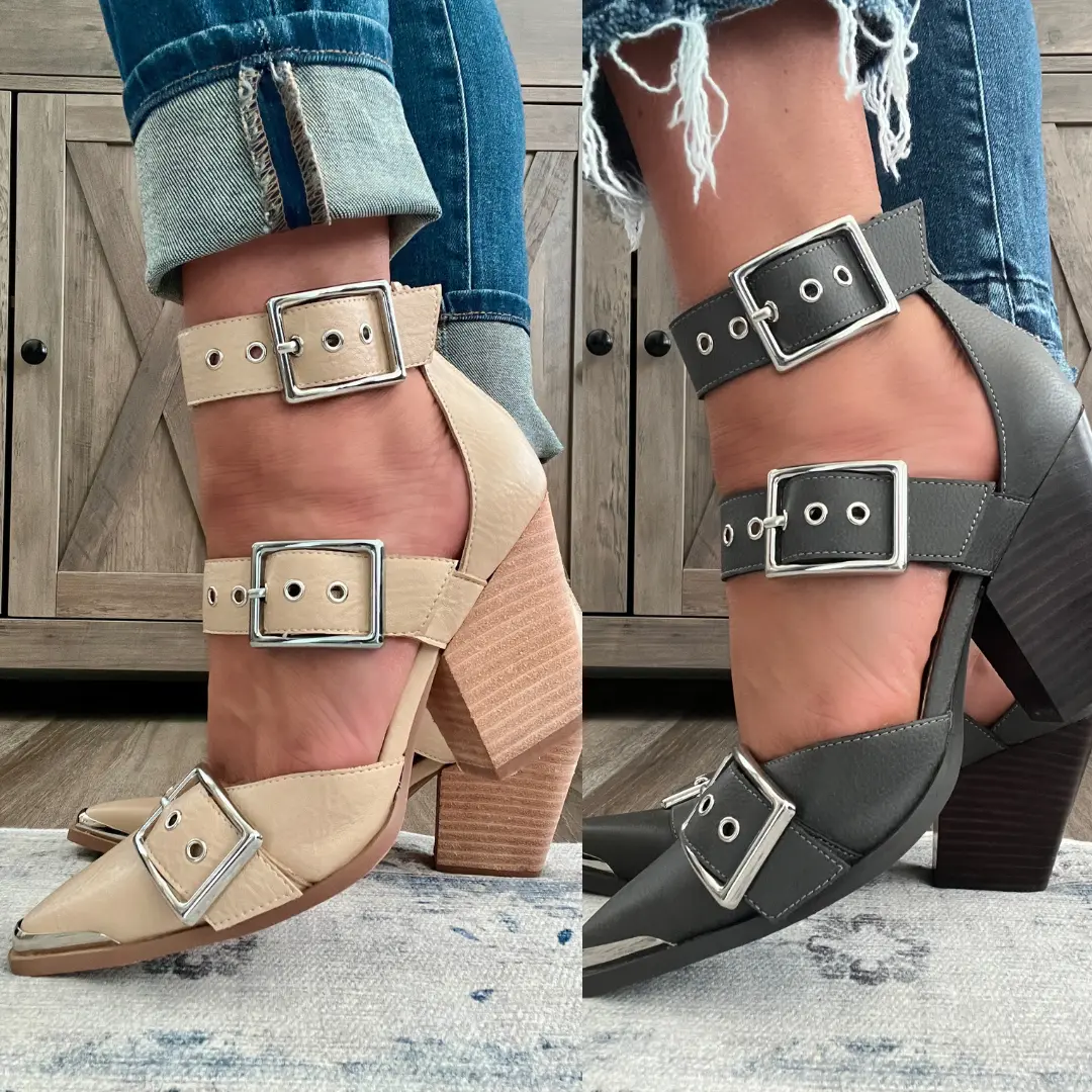‘On Point’ Strappy Buckle Heels ‘On Point’ Strappy Buckle Heels