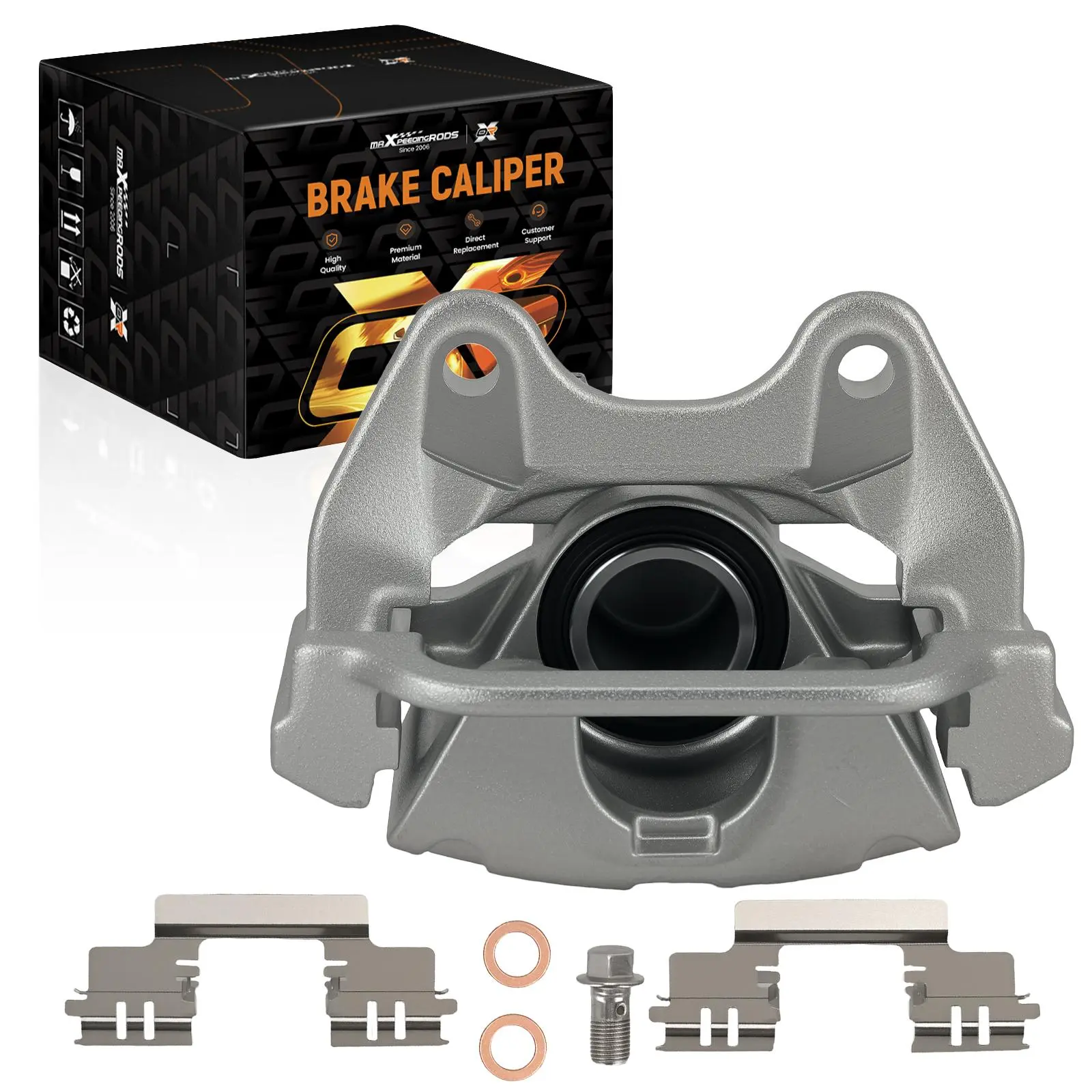 MAXPEEDINGRODS Rear Left Single Piston Brake Caliper with 18-b5030 Aluminum Pump, M10 Ports, Bracket for Cadillac Escalade ESV/Chevrolet Suburban 2007-2020 Car Braking System