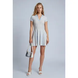 Azariah Striped Polo Skater Dress