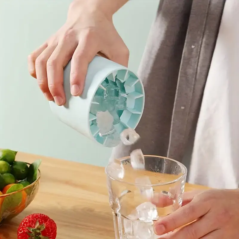 Quick Freezing Silicone Ice Cube Mold, Easy To Use And Durable, For Making Ice Cubes, Ice Buckets And Cylinder Cups Reusable Utensils Blue