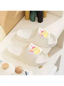 Adorable Yellow Puppy Slippers with Pink Beret and Perfume Bottle Design Cute Floral Accents Cozy Comfortable Footwear for Women Girls Soft Sole Indoor Shoes Perfect Gift for Cartoon Lovers