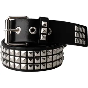 Studded Belt Metal Punk Rock Rivet Belts for Women/Men Grommet Pyramid Goth