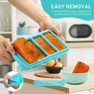 New Upgrade Silicone Freezer Container with Lid, Leak-Proof Stackable Mold Release, Dishwasher Safe Heat Resistant Food Storage Box