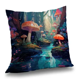 Conscious Sales C1PO1616KUP6RM 16 x 16 in. Whimsical Forest Turquoise Outdoor Throw Pillow - Home Decor