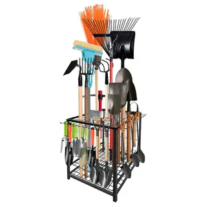 [FLASH SALE] Garvee 28"x22"x28" Heavy Duty Metal Garden Tool Organizer - Yard Tool Storage Stand for Garage, Shed & Outdoor Use, Black