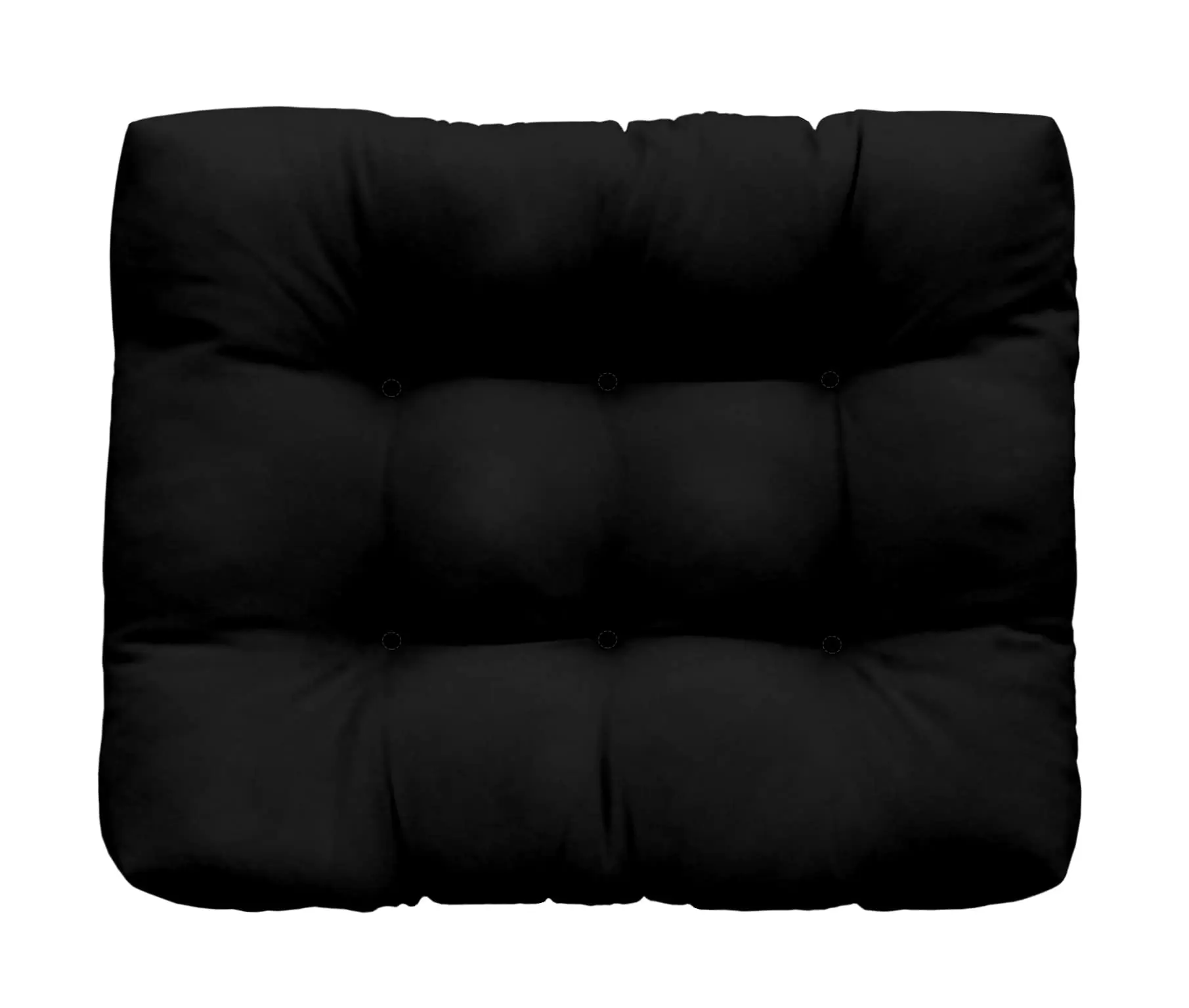 RSH Decor Tufted Ottoman Cushion for Outdoor Furniture 24x20 Water-Resistant All-Weather Fabric Black