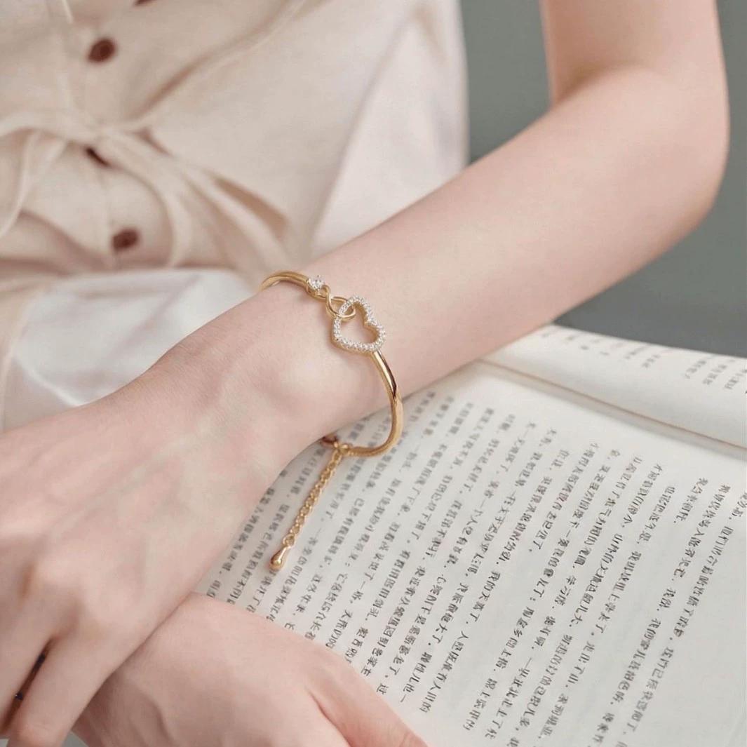 Infinite Heart Radiant Bangle Bracelet Birthday Wedding Engagement Anniversary Valentine's Day Daily Wear mothersdaygift