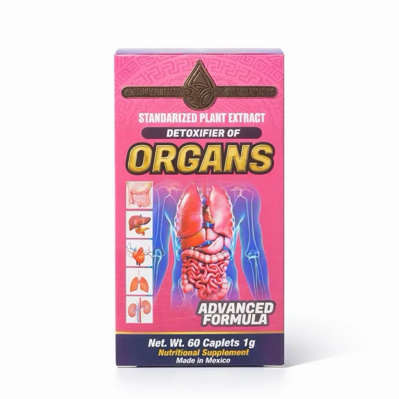 Organs Detoxifier Advanced Formula | Standardized Plant Extract Supplement | Full Body Wellness Support | 60 Caplets | Made in Mexico