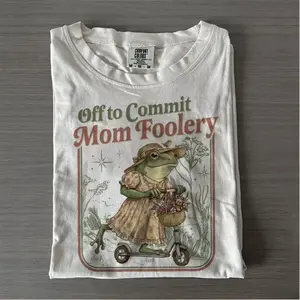 Mom Foolery Shirt, Funny Mom Shirt, Mom Humor Tee, Vintage Mom Shirt, Frog Mom Shirt, Off to Commit Foolery T-Shirt, Playful Mom Shirt, Mom Life Shirt