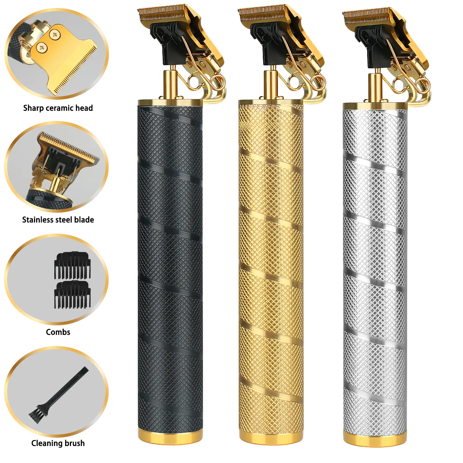 Professional Trimmer Hair Clippers Cutting Beard Cordless Barber Shaving Machine Multicolor Black
