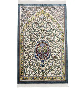 Lavanta Luxury Velvet Islamic Prayer Rug Regal - Blue Grey