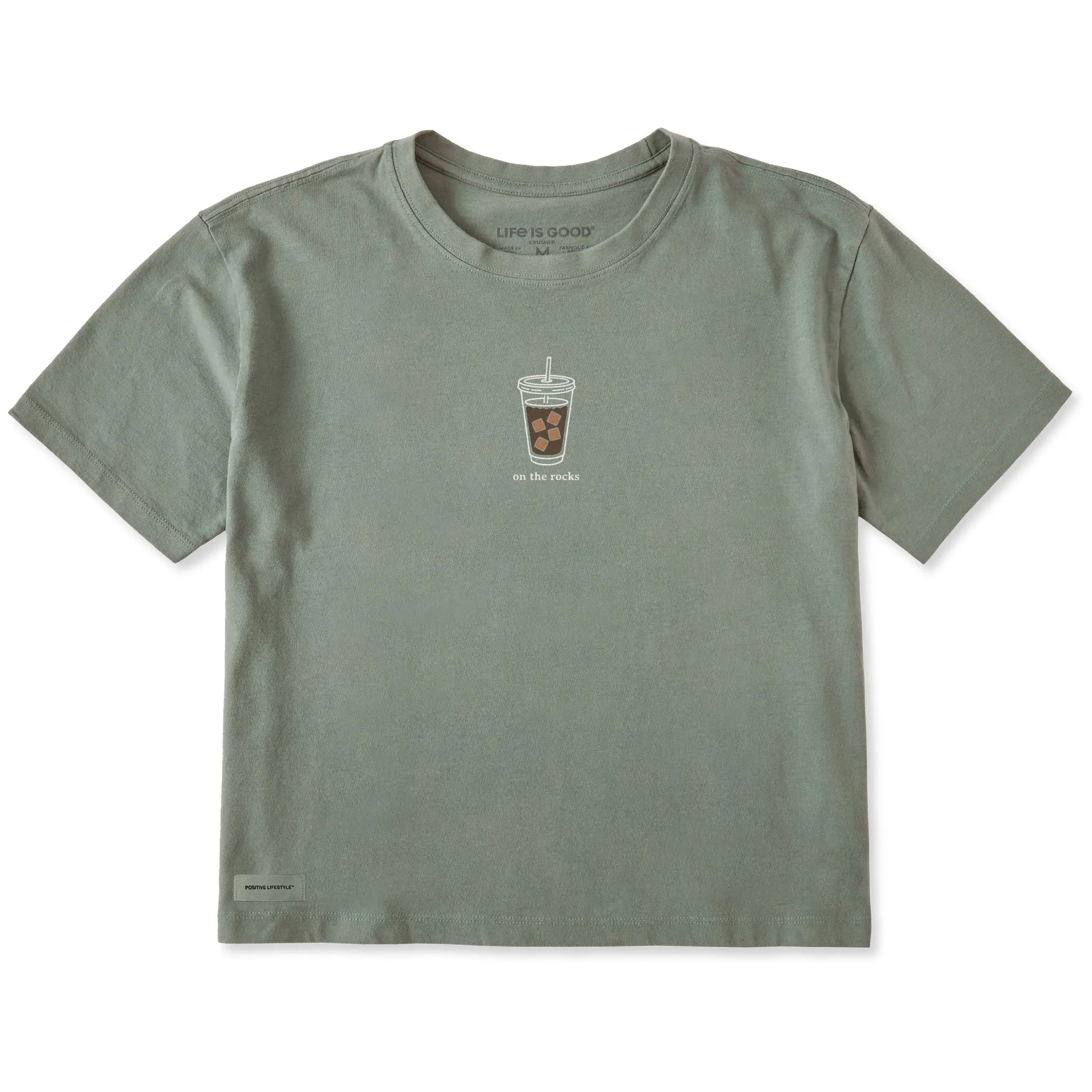 Women's On the Rocks Iced Coffee Short Sleeve Crusher Boxy Tee