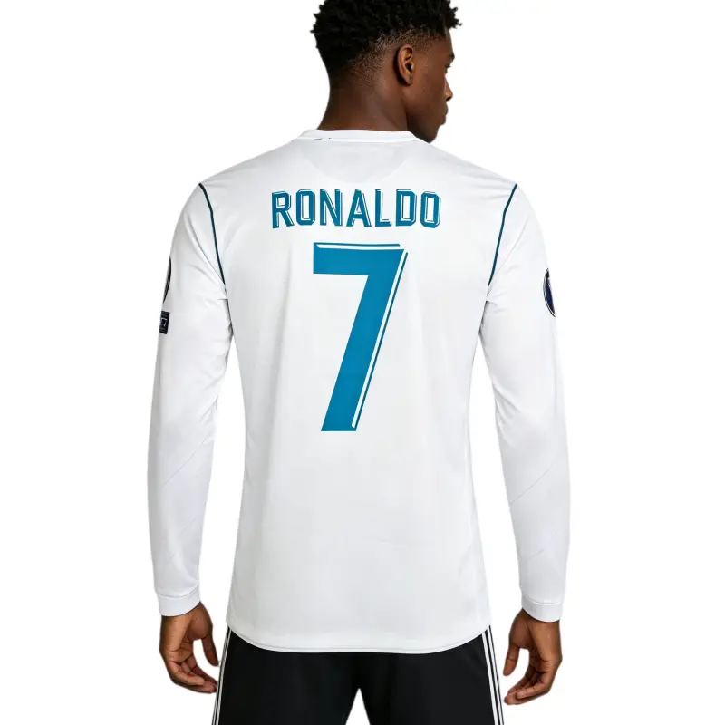 1718 Home Long Sleeve White No. 7 Ronaldo