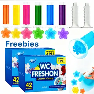 Toilet Bowl Cleaning Gel - Long-Lasting Floral Scent Bathroom Freshener (available in 6 scents), flower-shaped Toilet Bowl Cleaning Gel stamp, keep your toilet clean, flower-shaped toilet bowl stain remover.