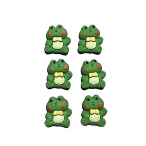 Set of Six Frog Charms Kawaii Slime Charms Resin Cabochon Junk Charm