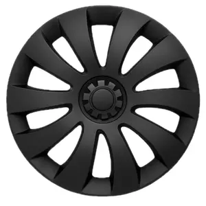 19" Matte Black Wheel Cover Hubcap - Universal Snap-On Fit Set of 4 for Stylish Vehicle Wheel Protection