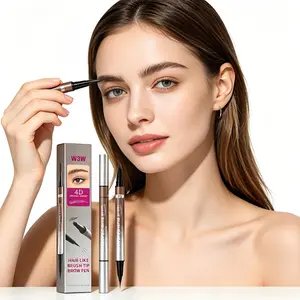 W3W 2-in-1 Eyebrow  Eyeliner Pen Waterproof Smudge Proof, Microblading Hair-Like Brow Shaping Quick Drying Eye Makeup for All Skin Types