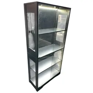 Display Cabinet with 4 Shelves and LED Lights Display