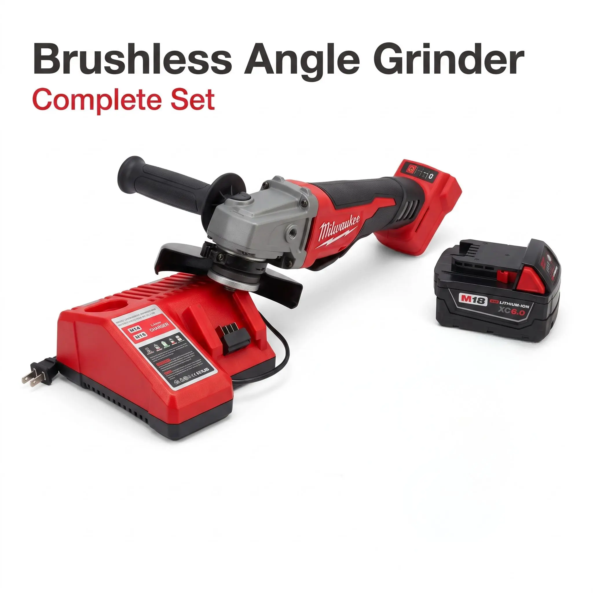 125Mm High-Speed Grinder - Lightweight Design, Precision Grinding, M14 Spindle, Brushless Impact Wrench, Heavy-Duty Angle Tool, Variable Control Rate, Hex Driver for DIY Home Improvement & Equipment Maintenance (Open Box) cordless compact body