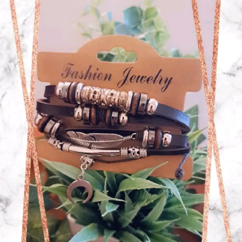Fashion Jewelry 4pc Feather Bracelet